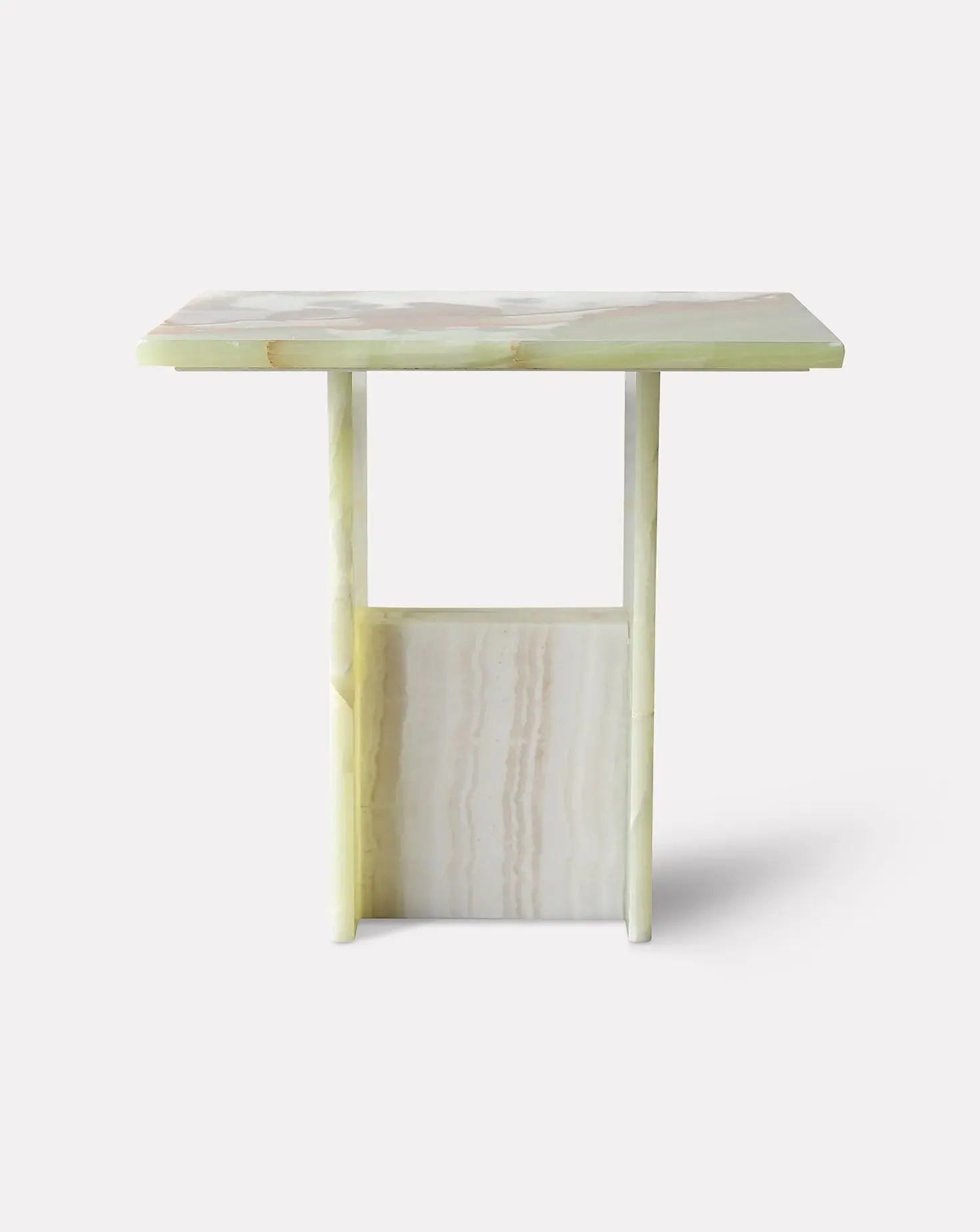 Jade Green Onyx Sculptural Side Table