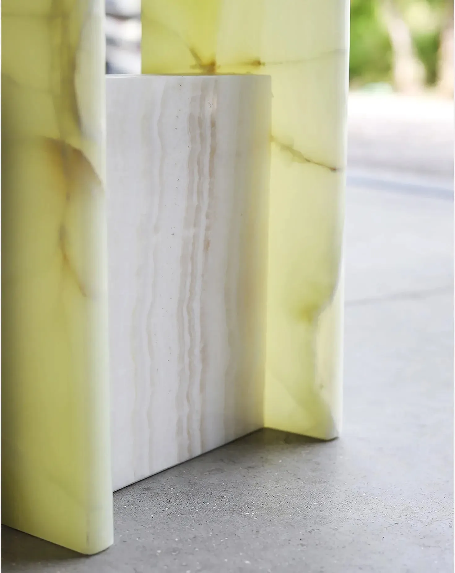 Jade Green Onyx Sculptural Side Table