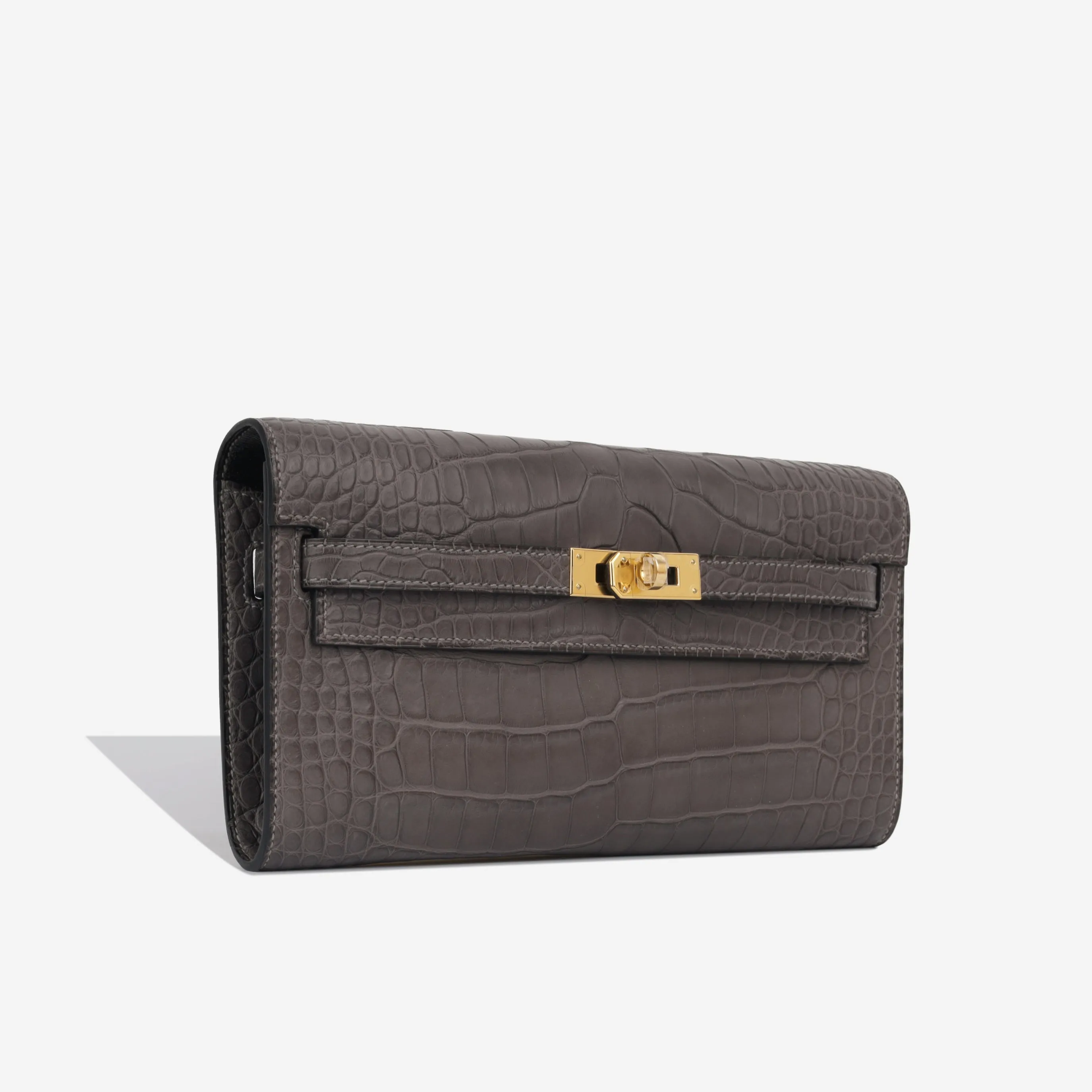 Kelly To Go Wallet - Graphite Alligator