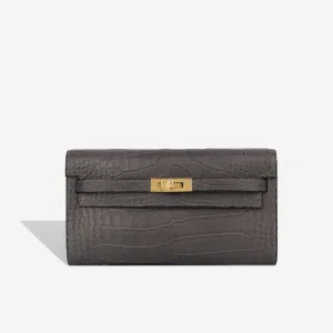 Kelly To Go Wallet - Graphite Alligator