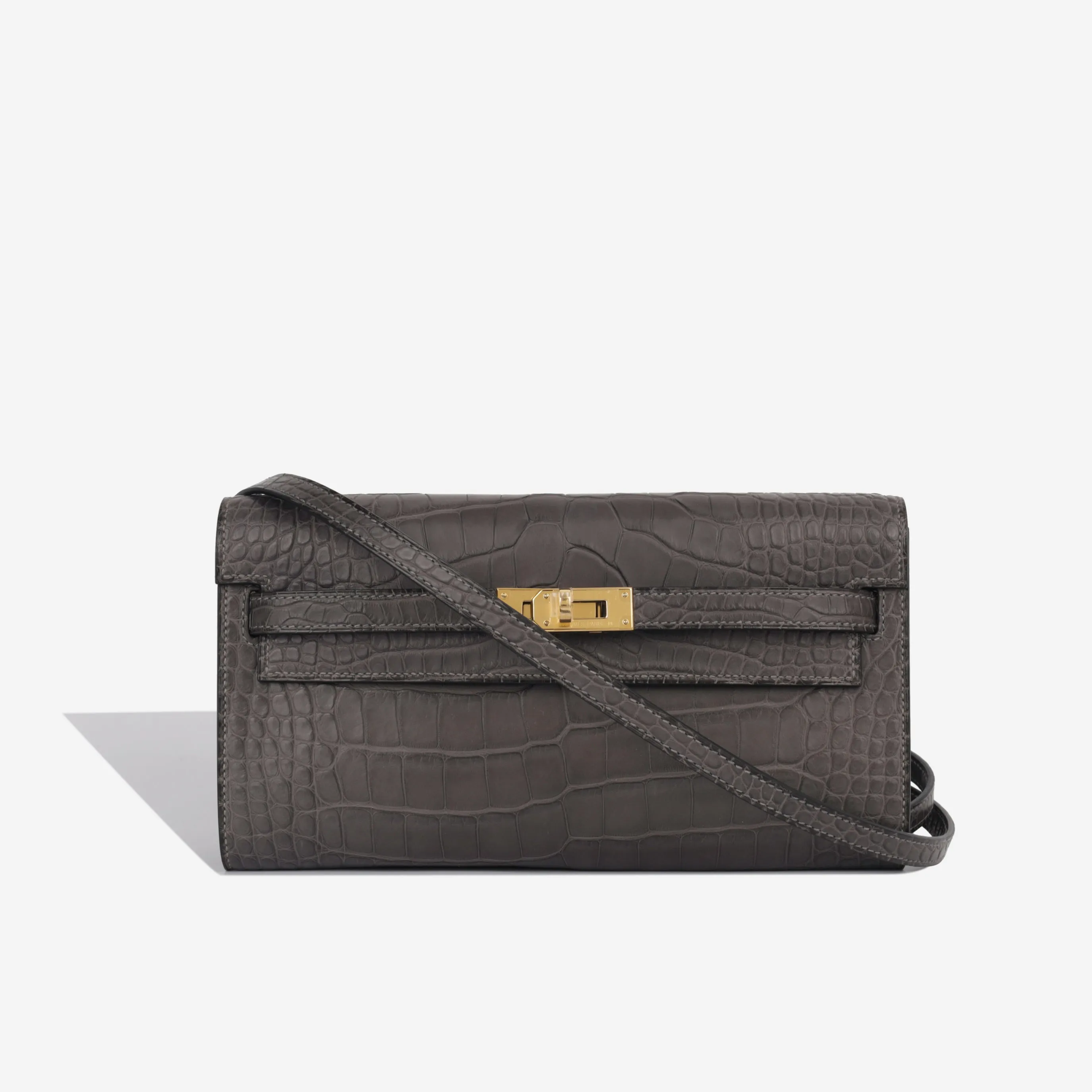 Kelly To Go Wallet - Graphite Alligator