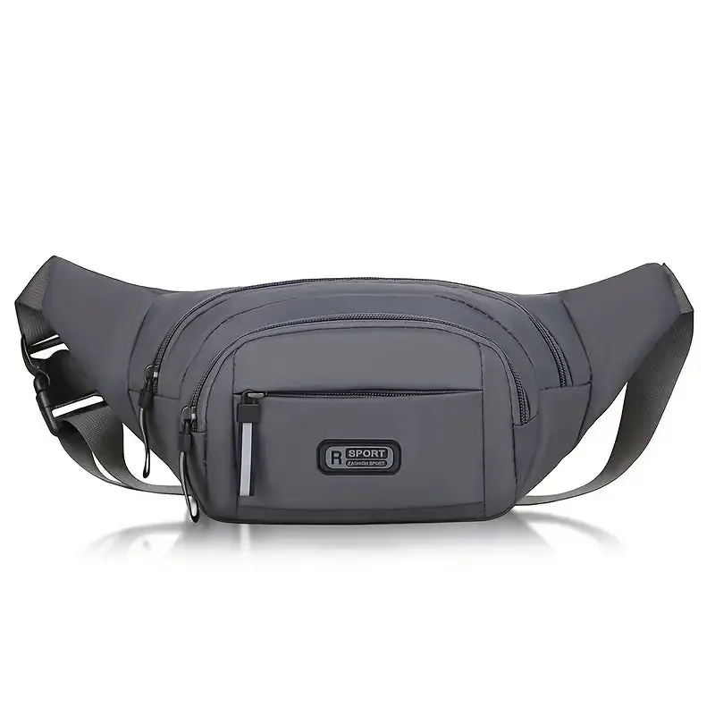 Large Capacity Crossbody Messenger Bag Fanny Pack with Reflective Zipper Strap