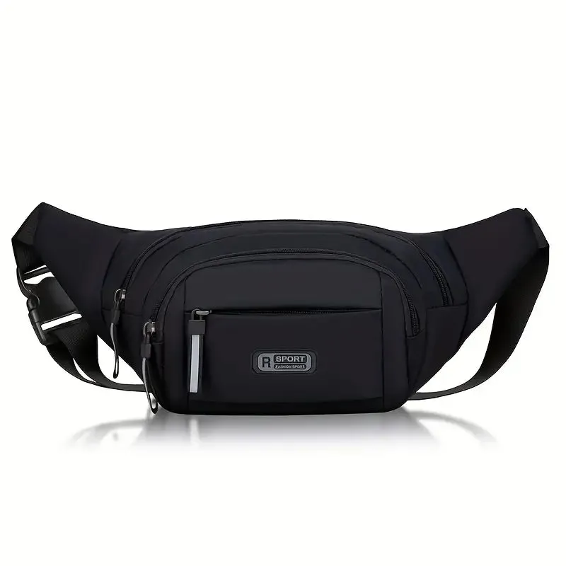 Large Capacity Crossbody Messenger Bag Fanny Pack with Reflective Zipper Strap