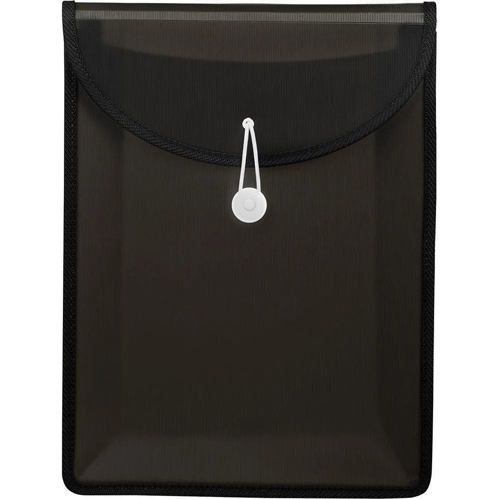 Marbig Top Load File Folder With Elastic Closure PP A4 Black Pack 10