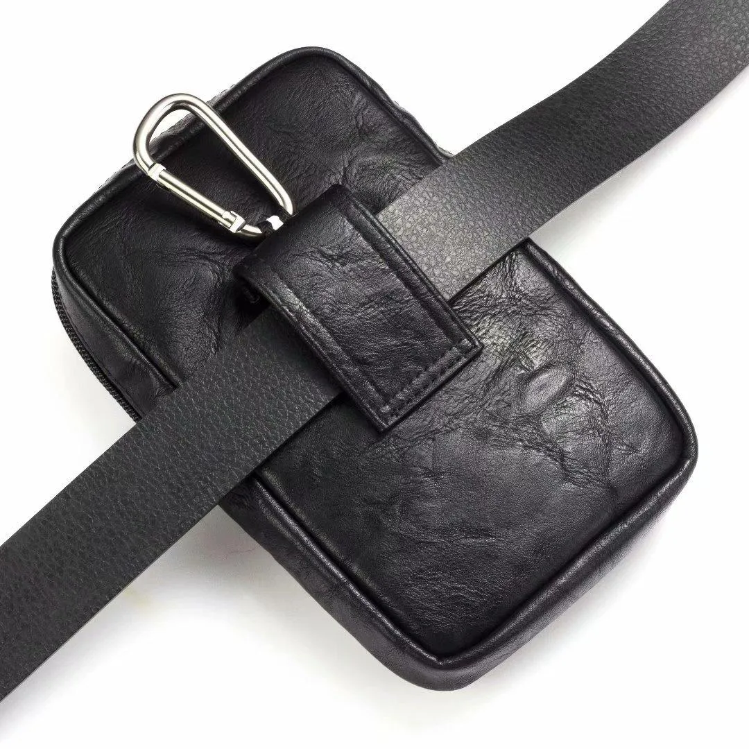 Men Retro Multifunctional Phone 6.3 Inch Waist Bag