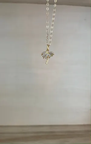 Micro Sparkling Palm Necklace