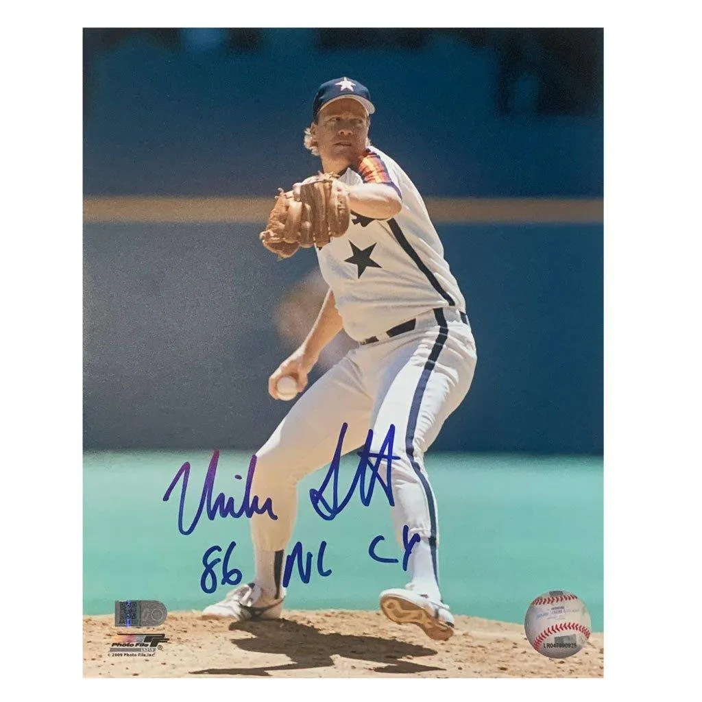 Mike Scott Signed And Inscribed 1986 NL CY 8x10 (AIV)