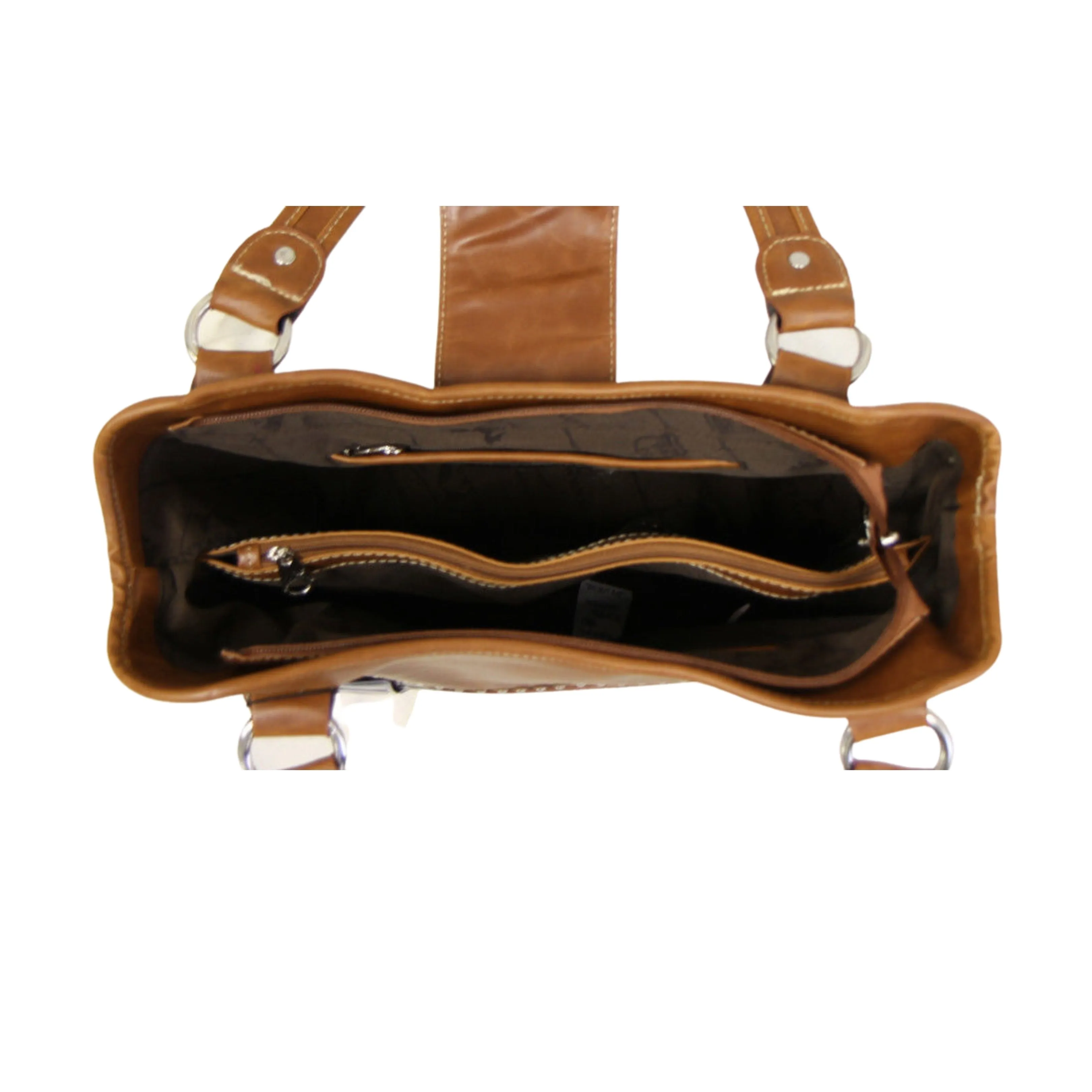 Montana West Concealed Carry Western Tooled Leather Purse - Brown