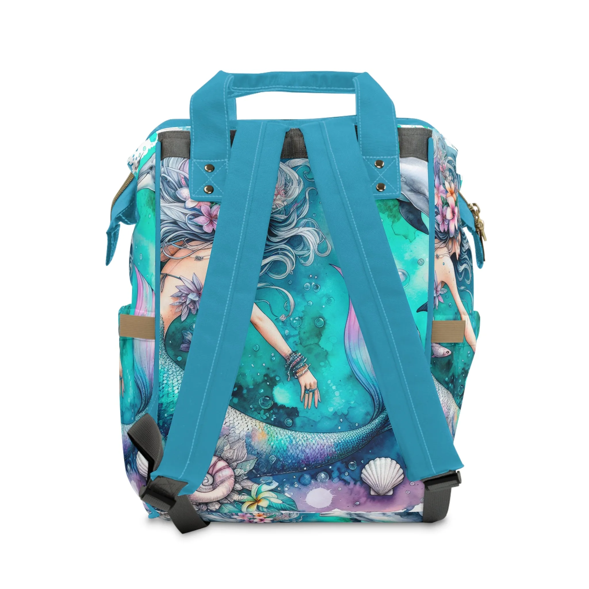 Multifunctional Diaper Backpack - Mermaids and Dolphins