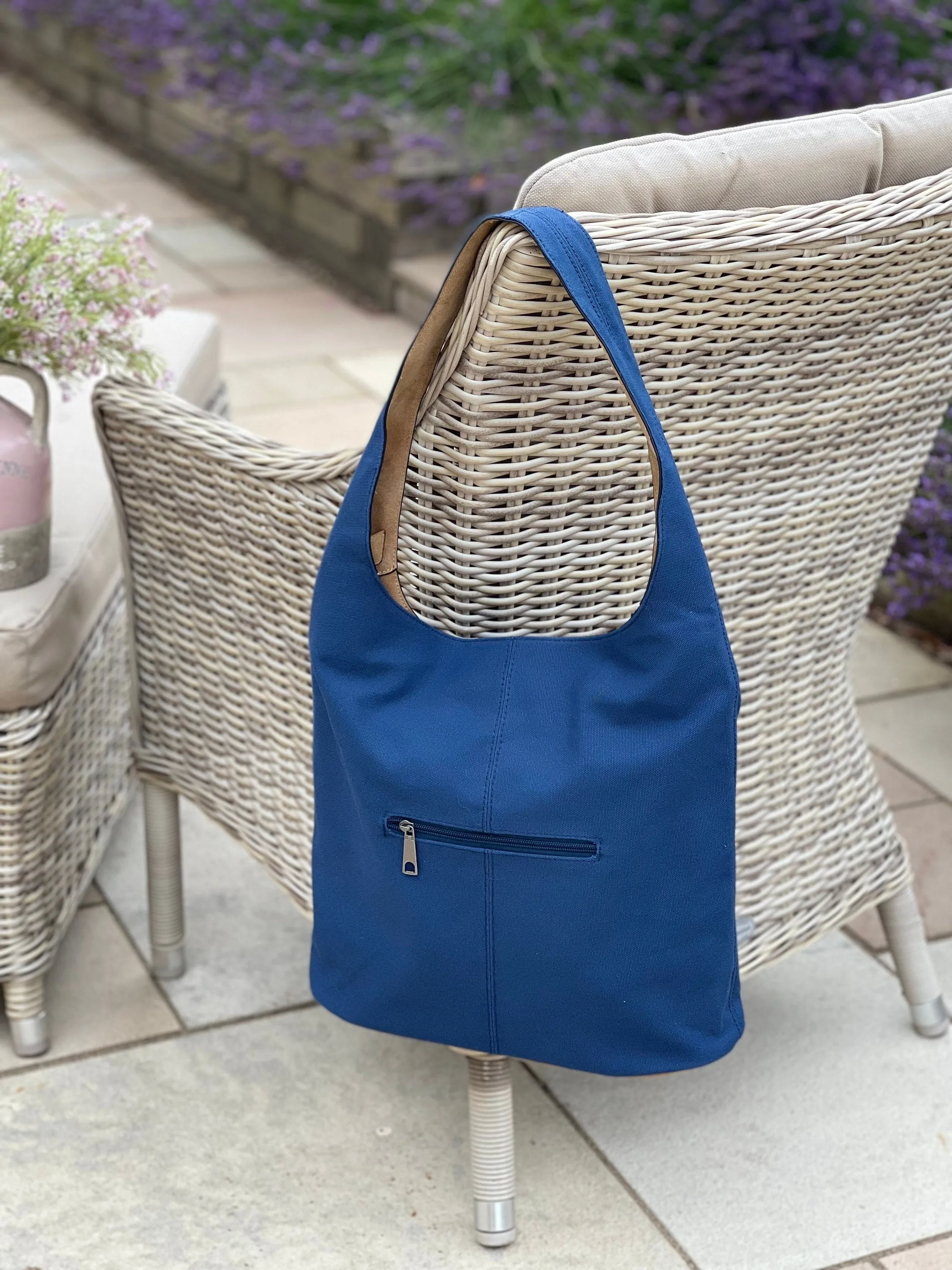 Navy Tote/Shoulder Bag with Encrusted Star