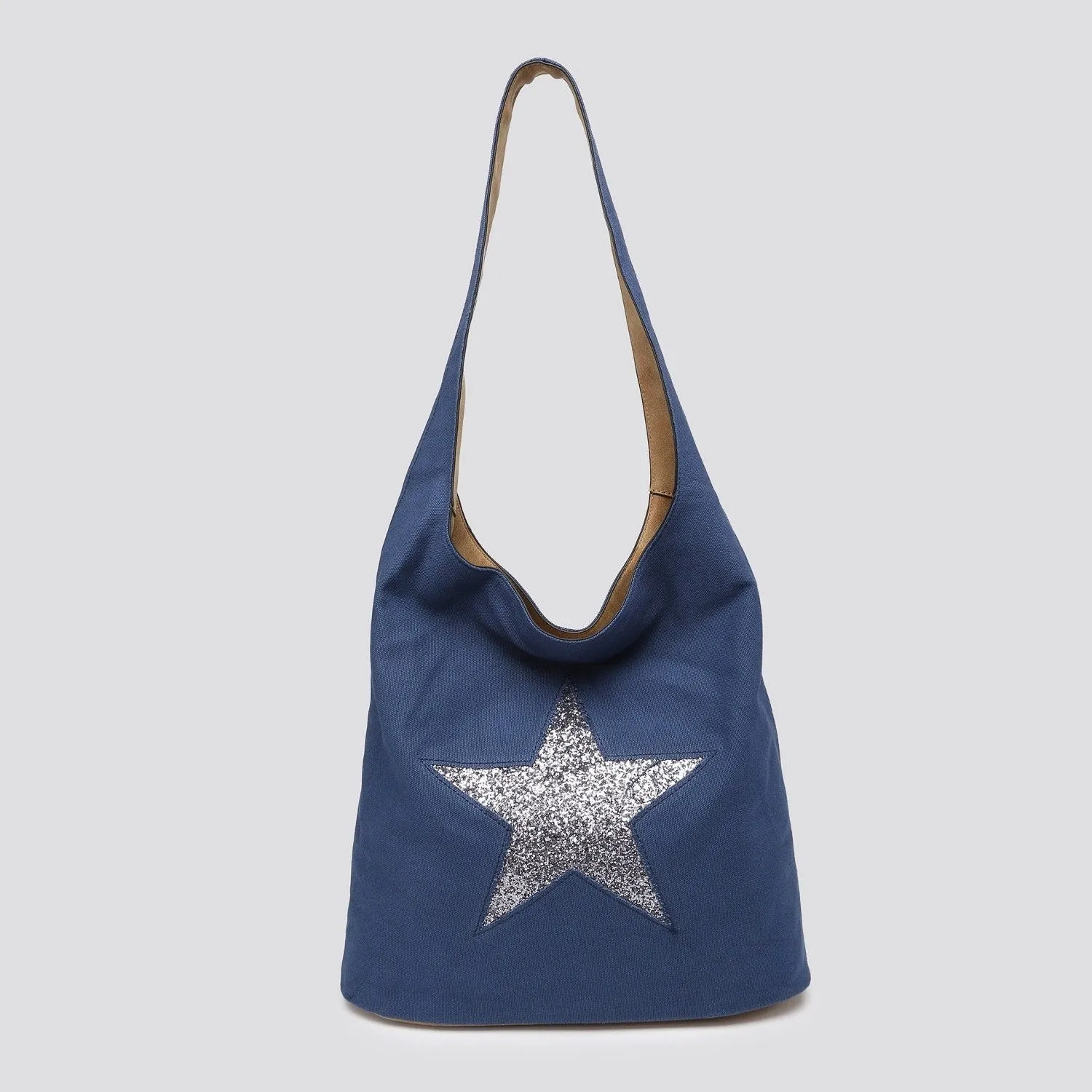 Navy Tote/Shoulder Bag with Encrusted Star