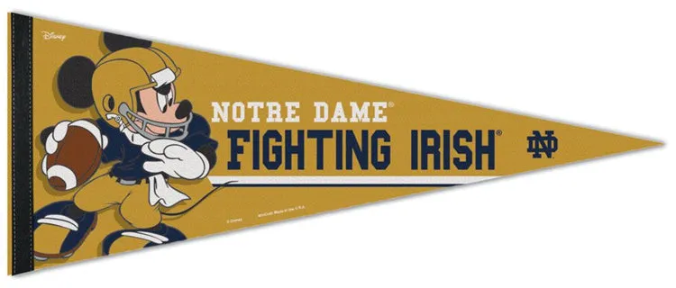 Notre Dame Fighting Irish "Mickey QB Gunslinger" Official NCAA/Disney Premium Felt Pennant - Wincraft Inc.