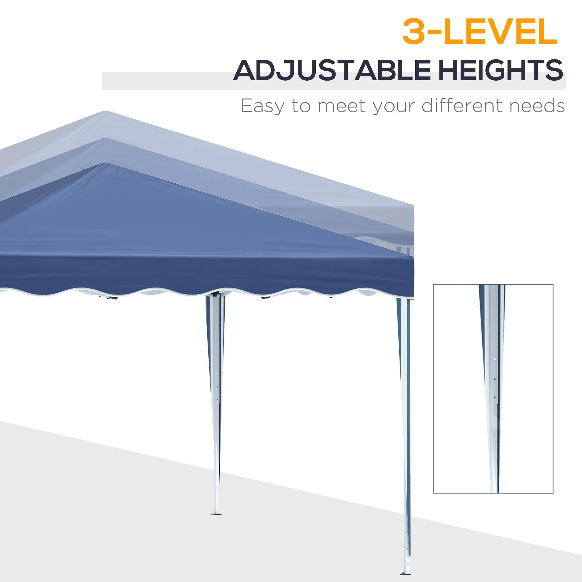 Outsunny 3x3(m) Pop Up Gazebo Marquee Tent for Garden w/ Carry Bag Blue