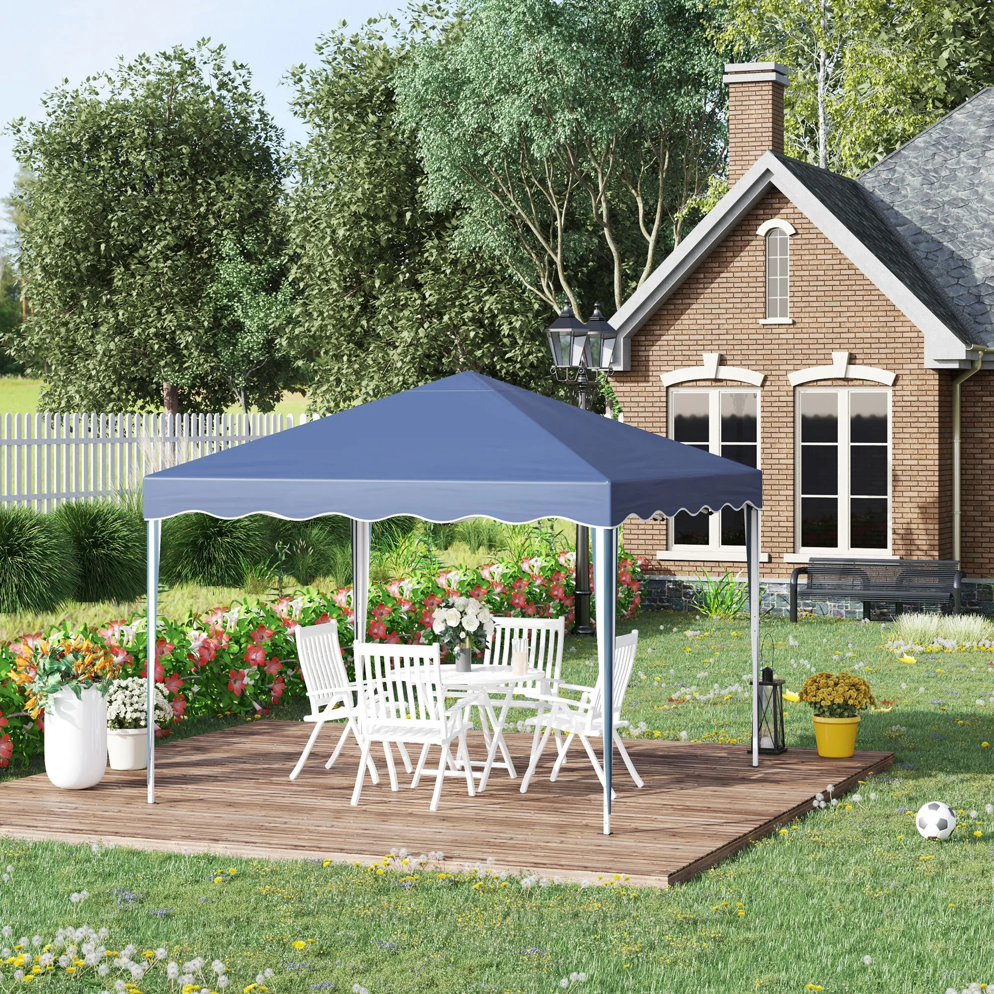 Outsunny 3x3(m) Pop Up Gazebo Marquee Tent for Garden w/ Carry Bag Blue