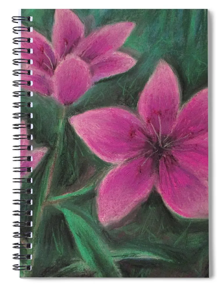 Pink Lilies - Spiral Notebook