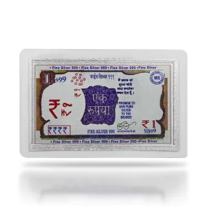 Pure Silver 1 Rupees Currency Note