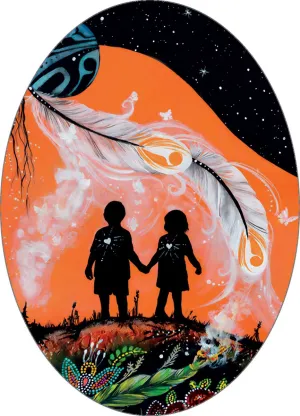 "The Journey Home" sticker, art by Metis Artist Karen Erickson