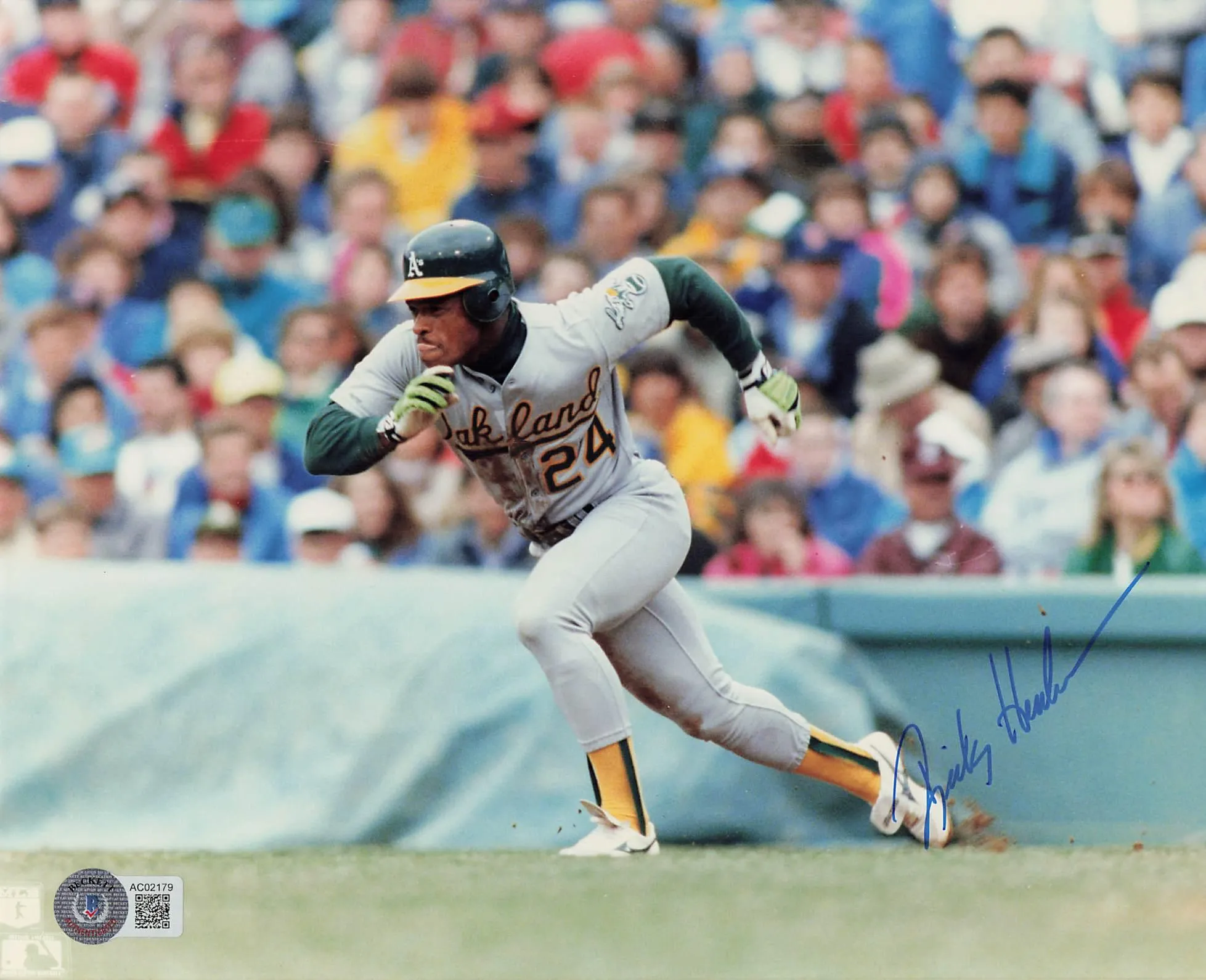 Rickey Henderson Signed 8x10 Photo Oakland Athletics (BAS AC02179)