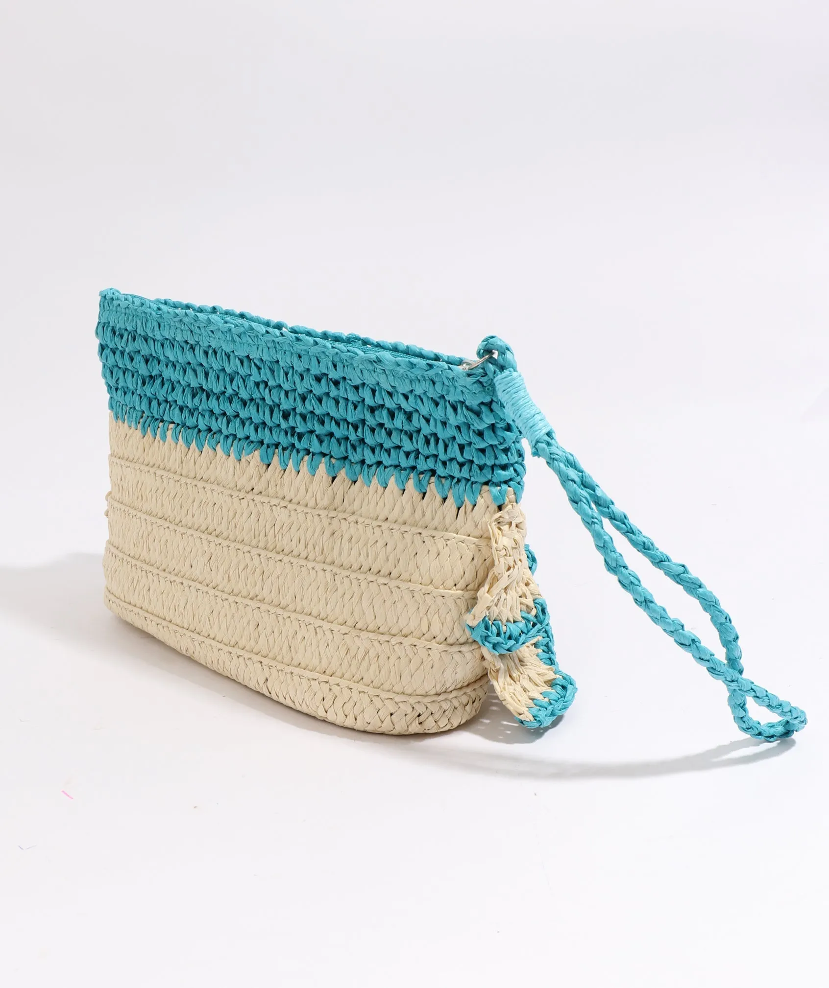 Saffira Clutch Bag - Sand /Pale Turquoise