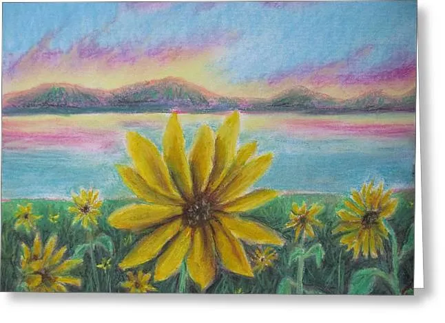 Setting Sunflower - Greeting Card