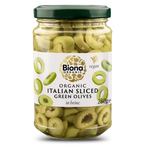 SLICED GREEN OLIVES IN BRINE