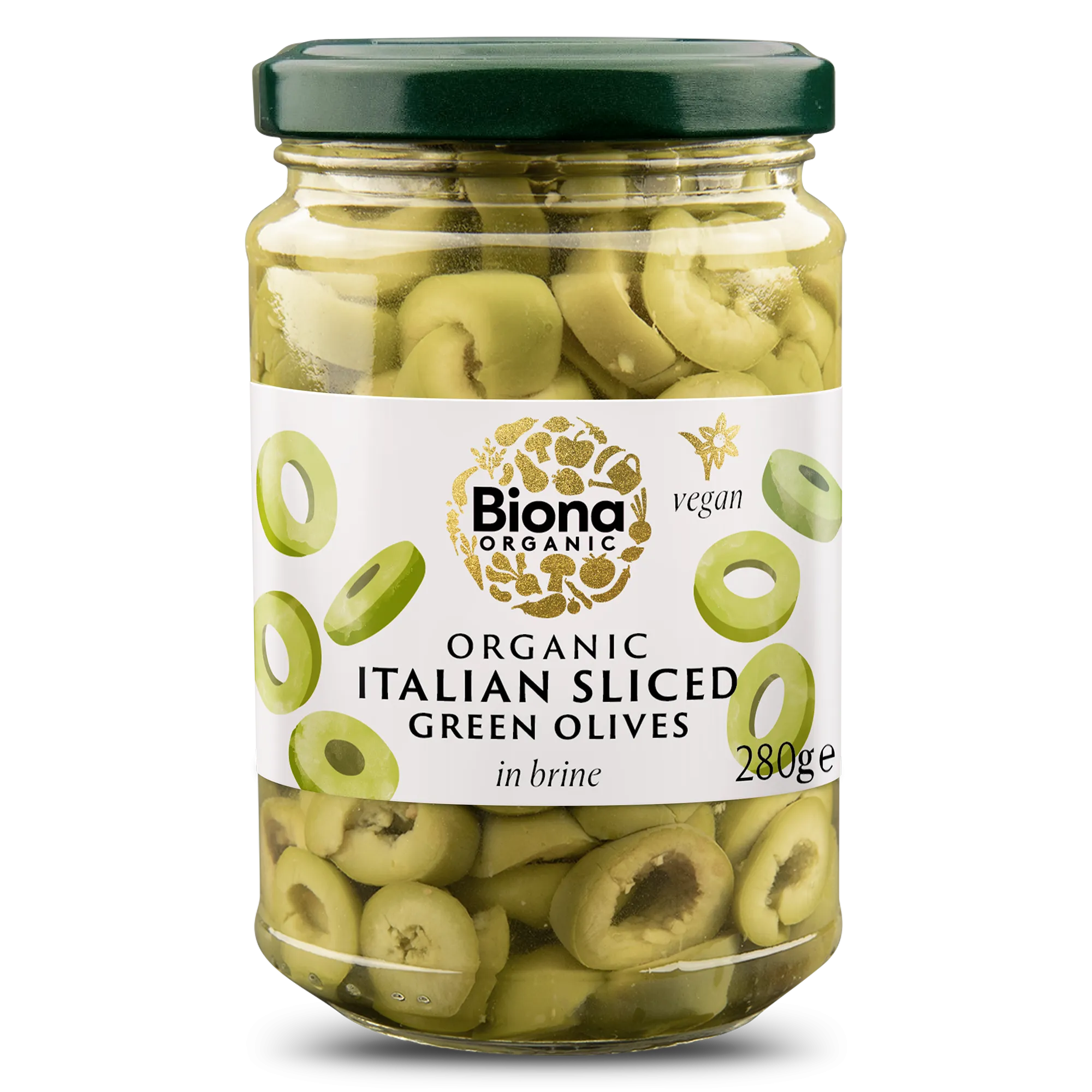 SLICED GREEN OLIVES IN BRINE