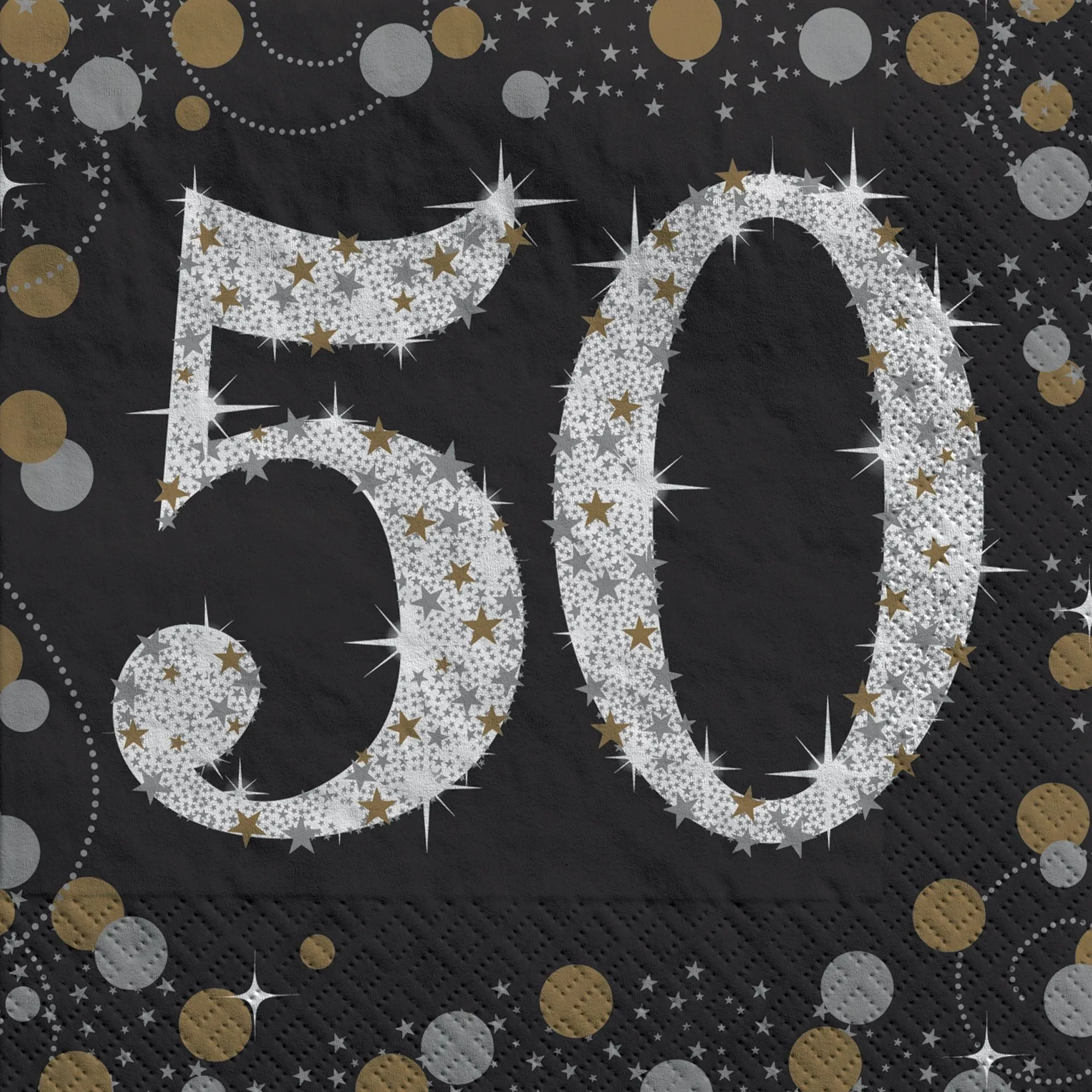 Sparkling Celebration "50" Beverage Napkins | 16 ct