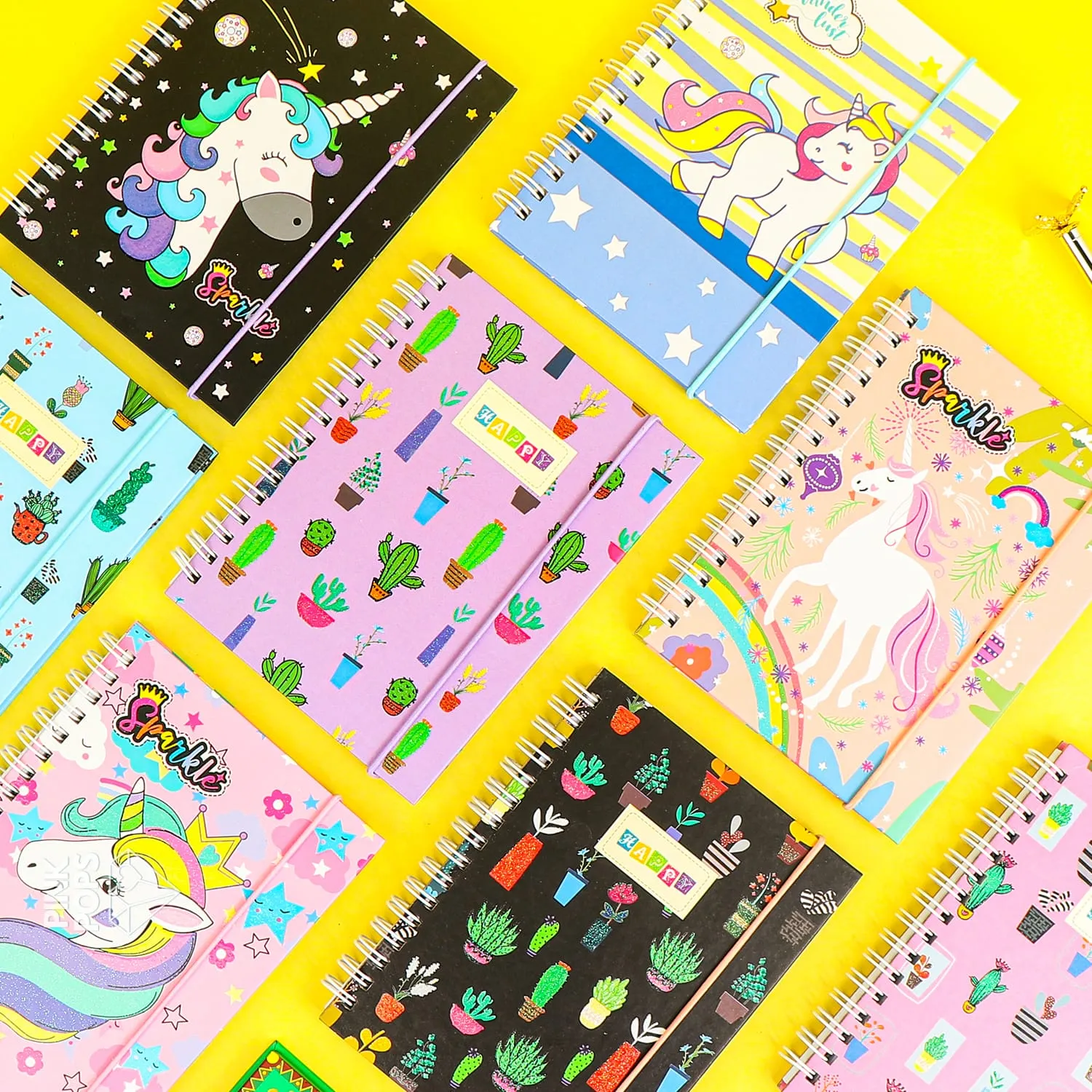 Sparkling Unicorn & Cactus Notebooks