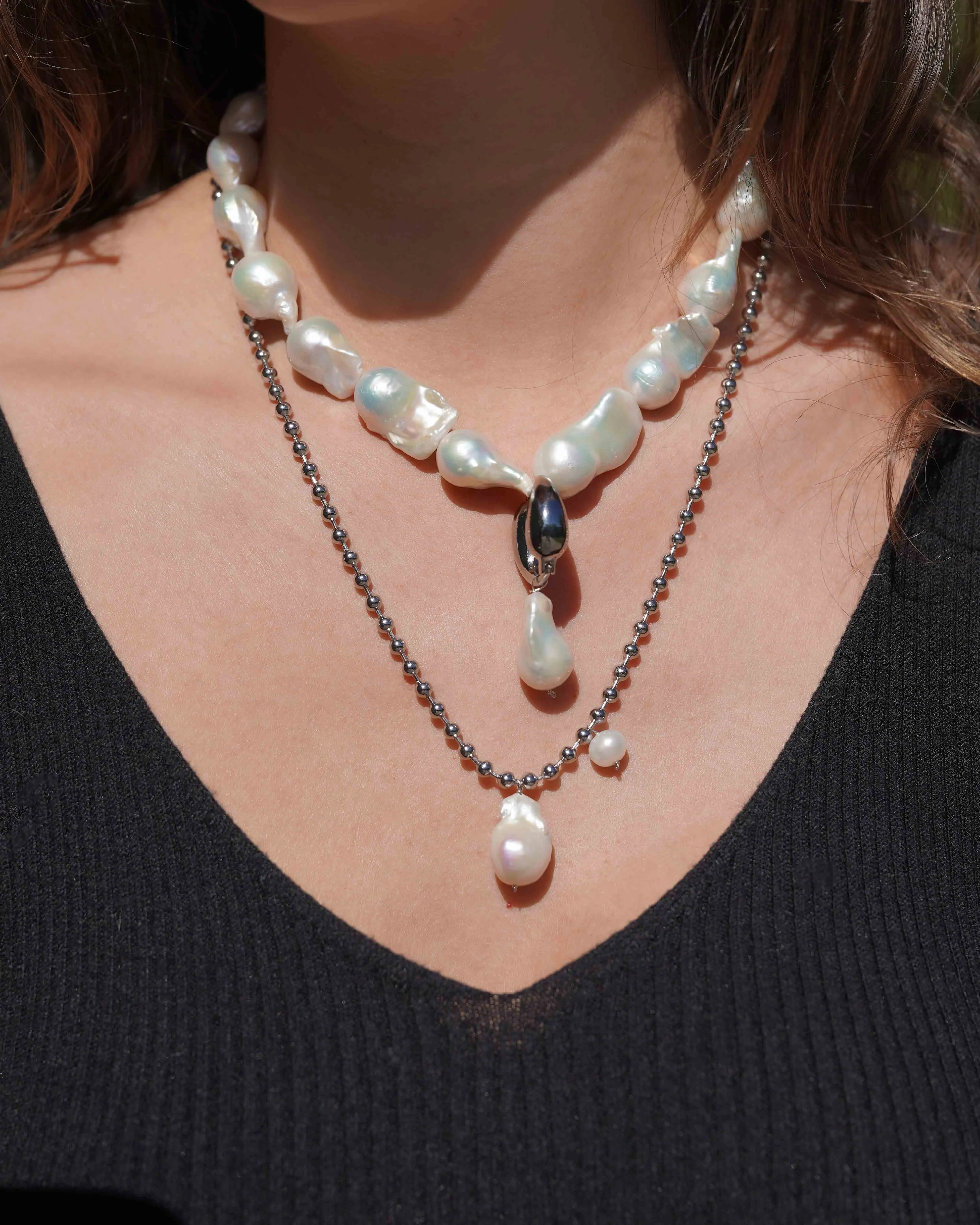 Spiral Vegan Pearl Necklace