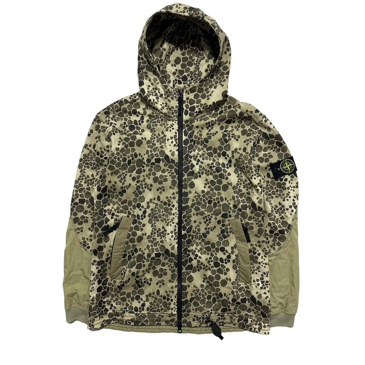 Stone Island crocodile camo zip up hoodie