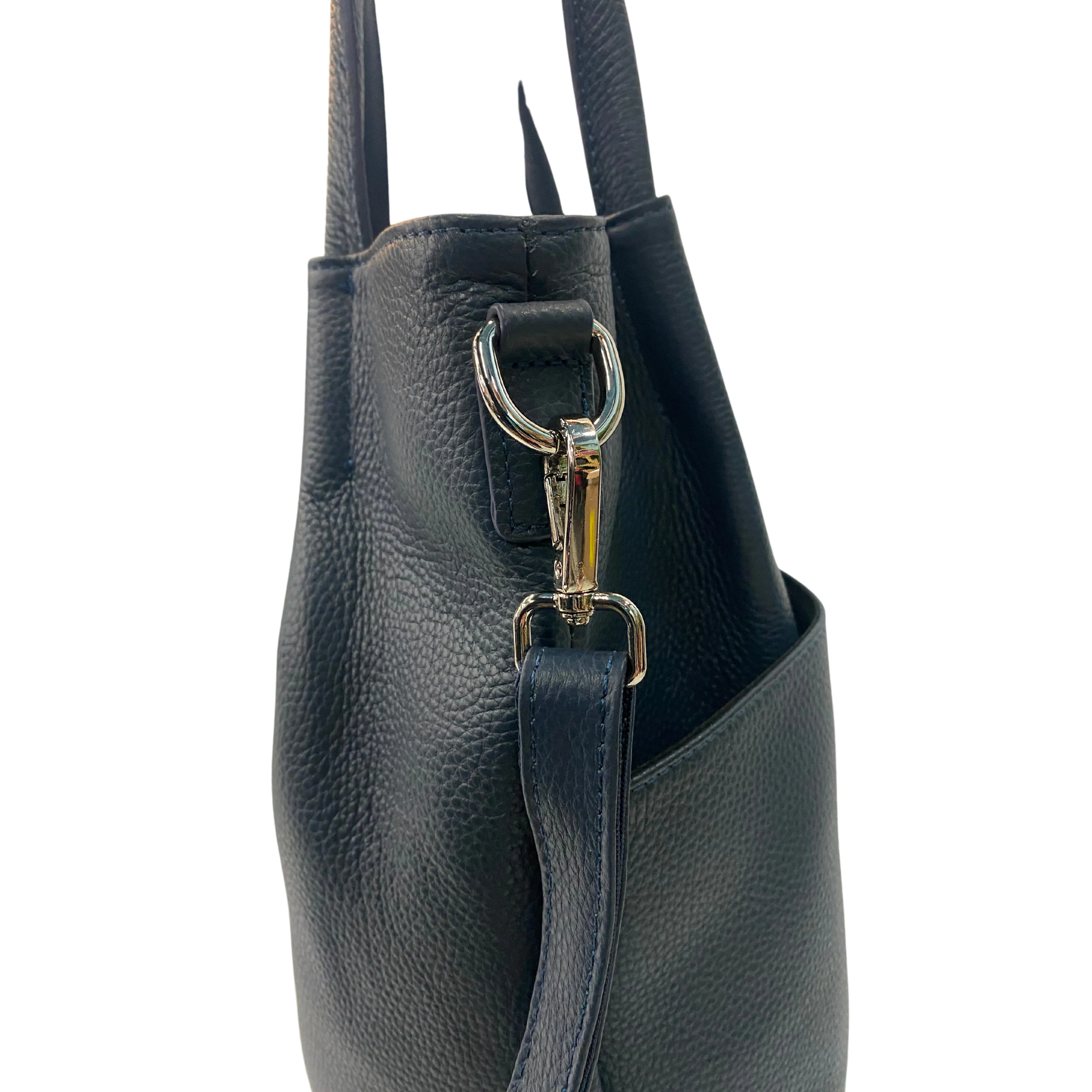 Stylish Leather Bucket Bag with Strap - Multiple Colors