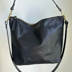 SUMMER SECONDS SALE - Large Slouchy Hobo Crossbody - Black No. 1