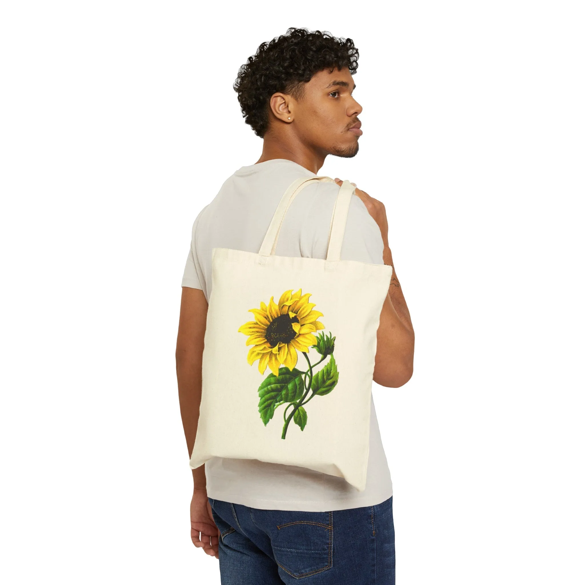 Sunflower Cotton Canvas Tote Bag