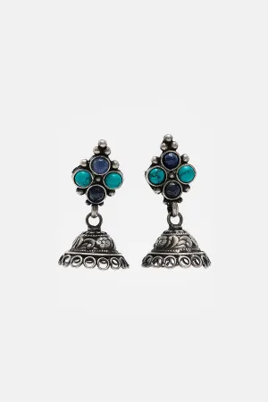 Turquoise Stone Lightweight Jhumkis