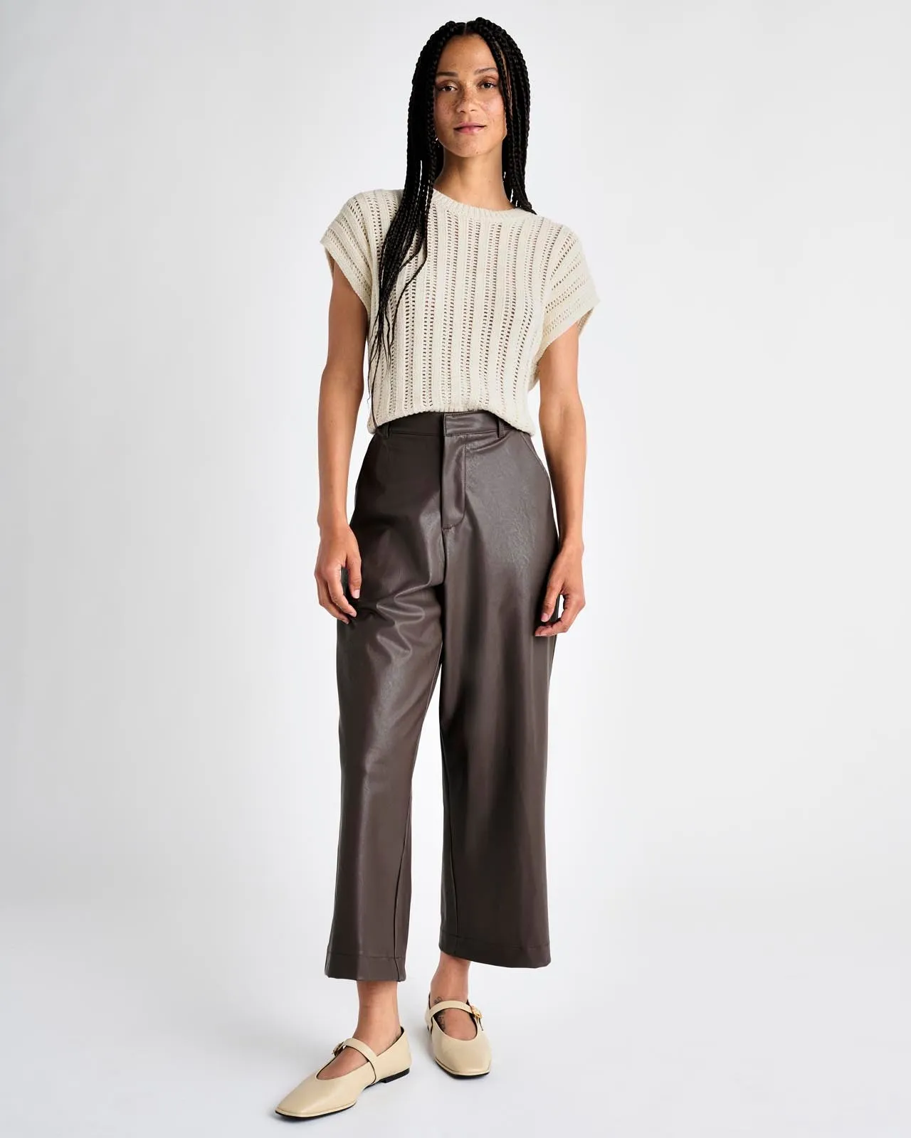 Vegan Leather Ankle Trouser