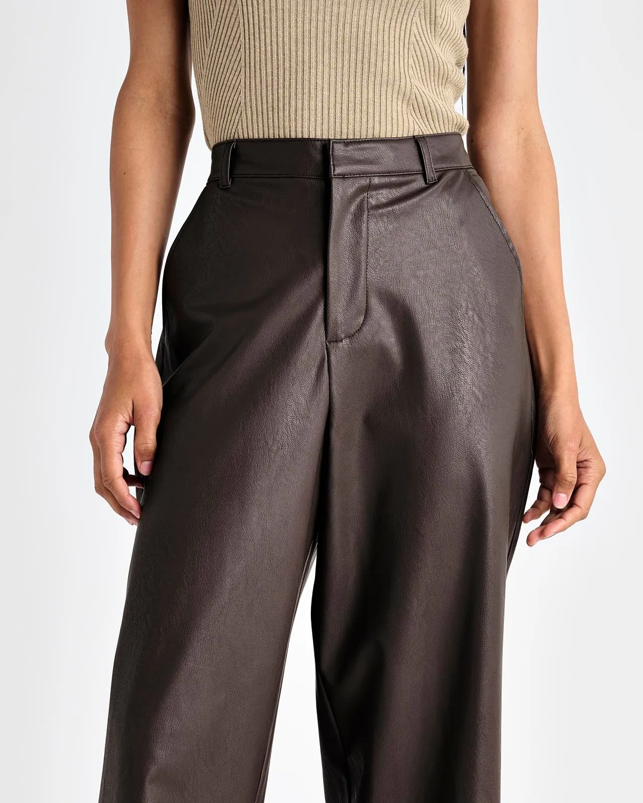 Vegan Leather Ankle Trouser