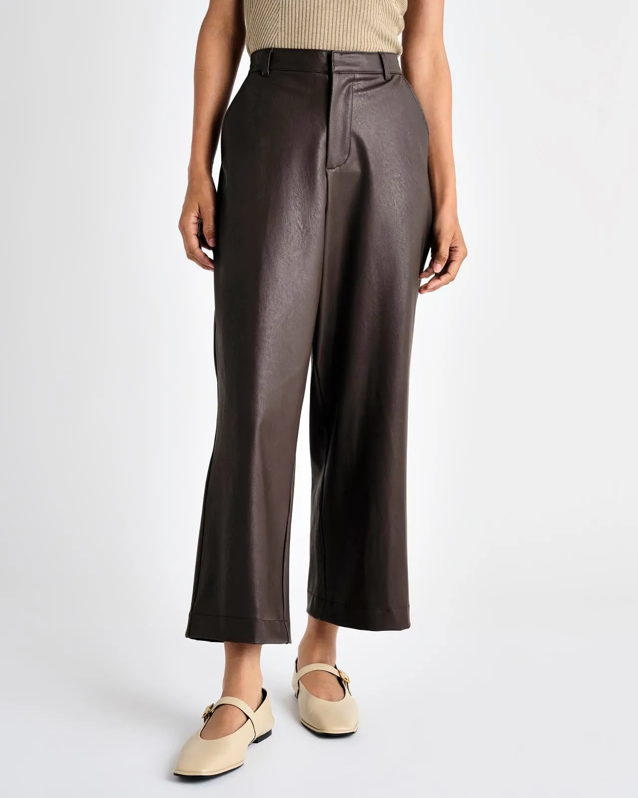 Vegan Leather Ankle Trouser