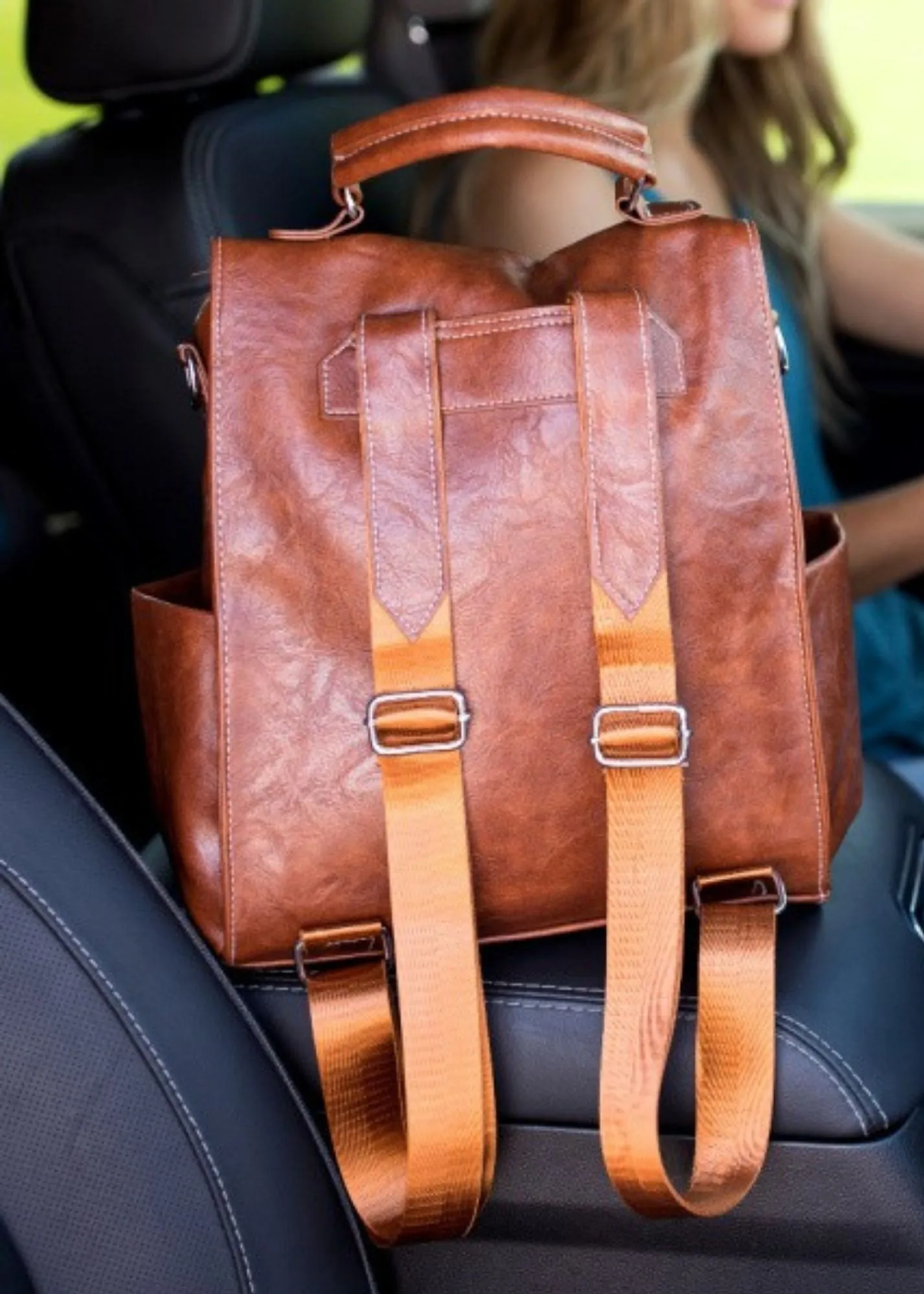 Vegan Leather Convertible Backpack