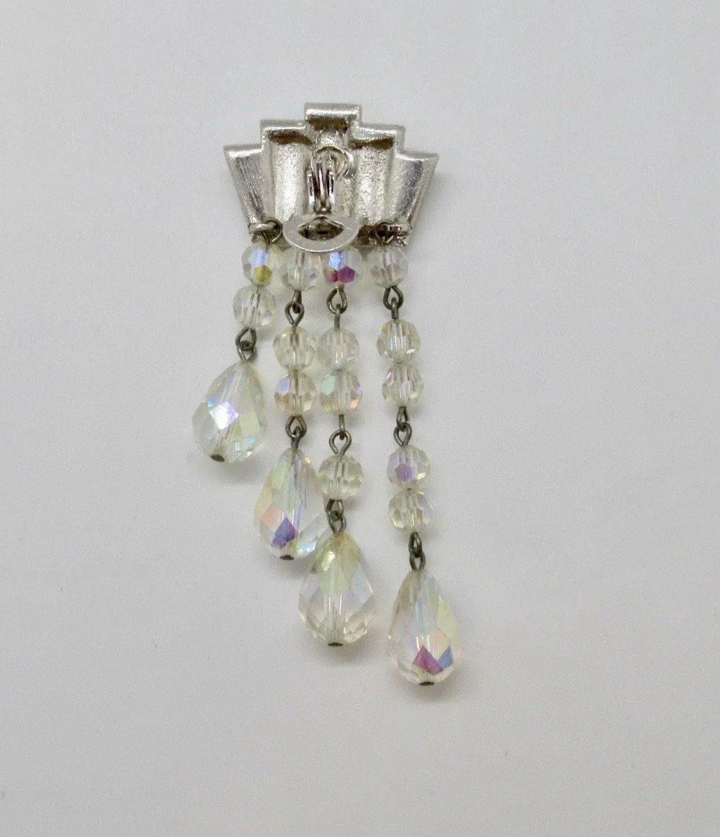 Vintage Aurora Borealis Necklace with Sparkling Detachable Drop Enhancer