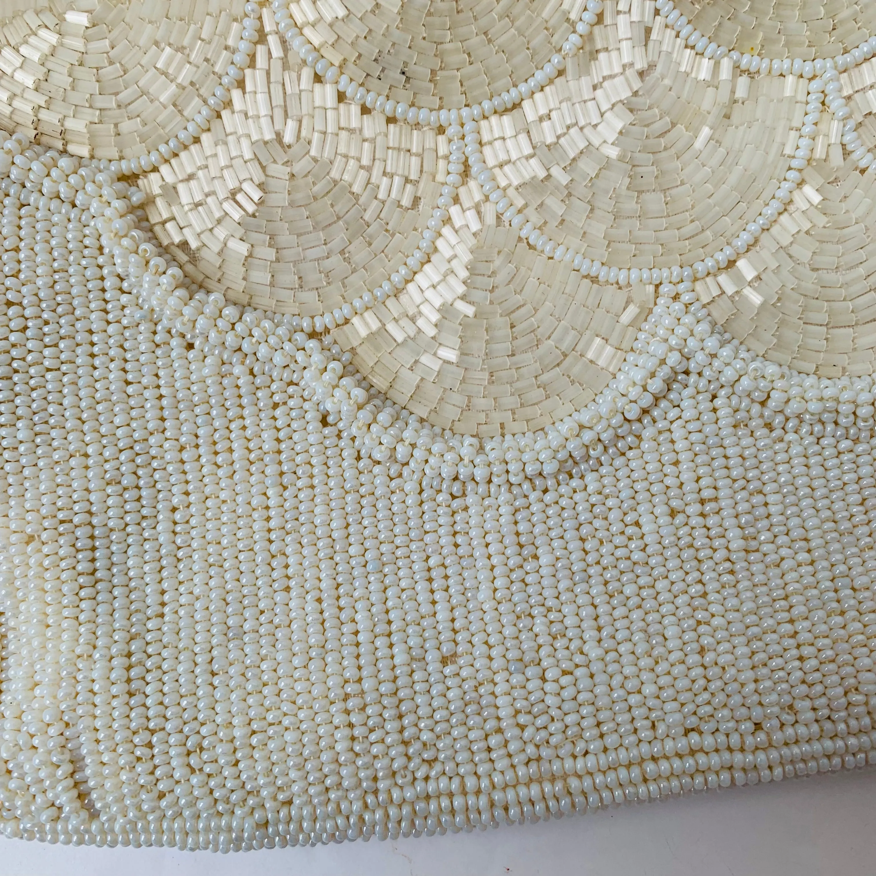 Vintage Beaded Off White Evening Bag