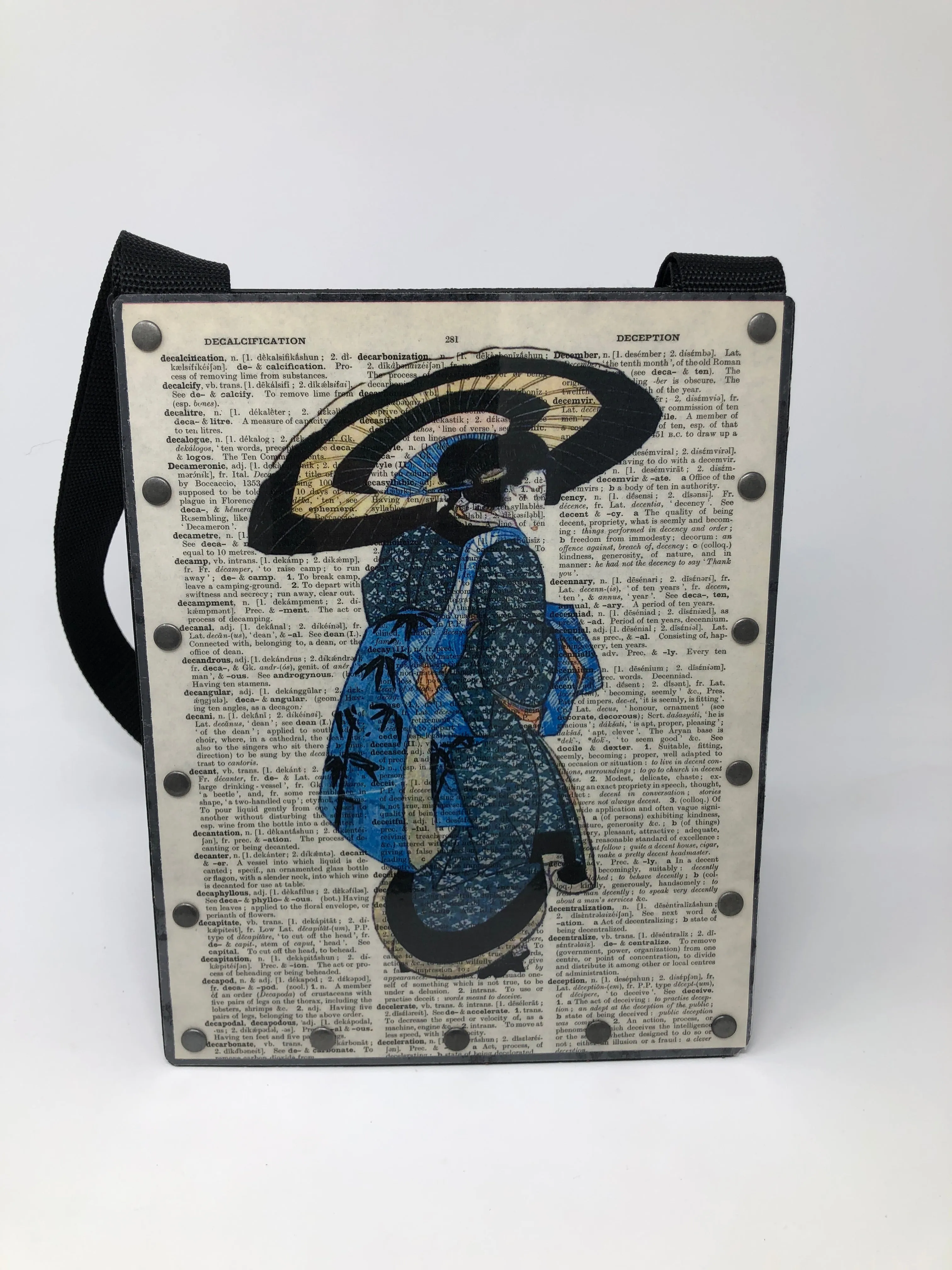 Vintage Graphics Dictionary Purse - Blue Geisha