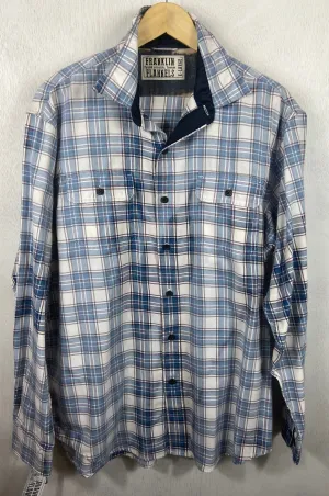 Vintage Light Blue and White Faded Lightweight Cotton Size XL