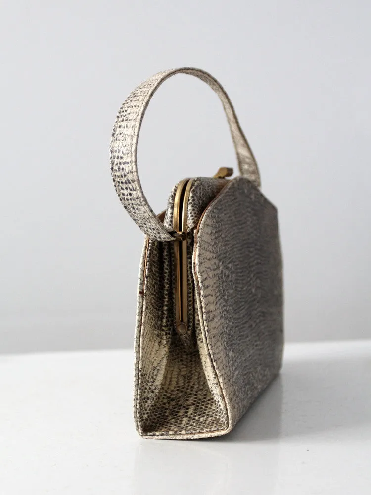 vintage monitor lizard skin handbag