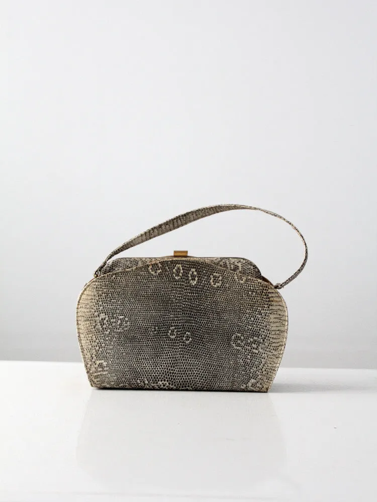 vintage monitor lizard skin handbag