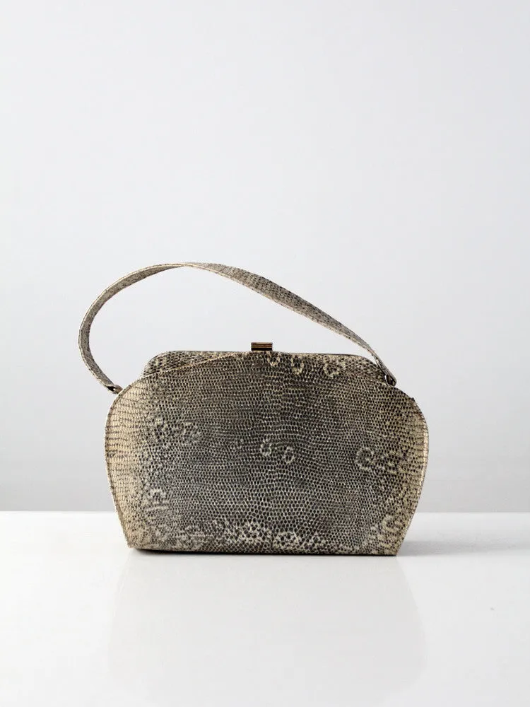 vintage monitor lizard skin handbag