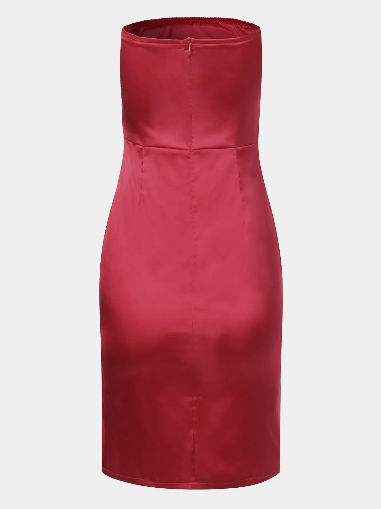 Wholesale Red Bateau Sleeveless Plain Backless Sequins Embellished Slit Hem Mini Dresses