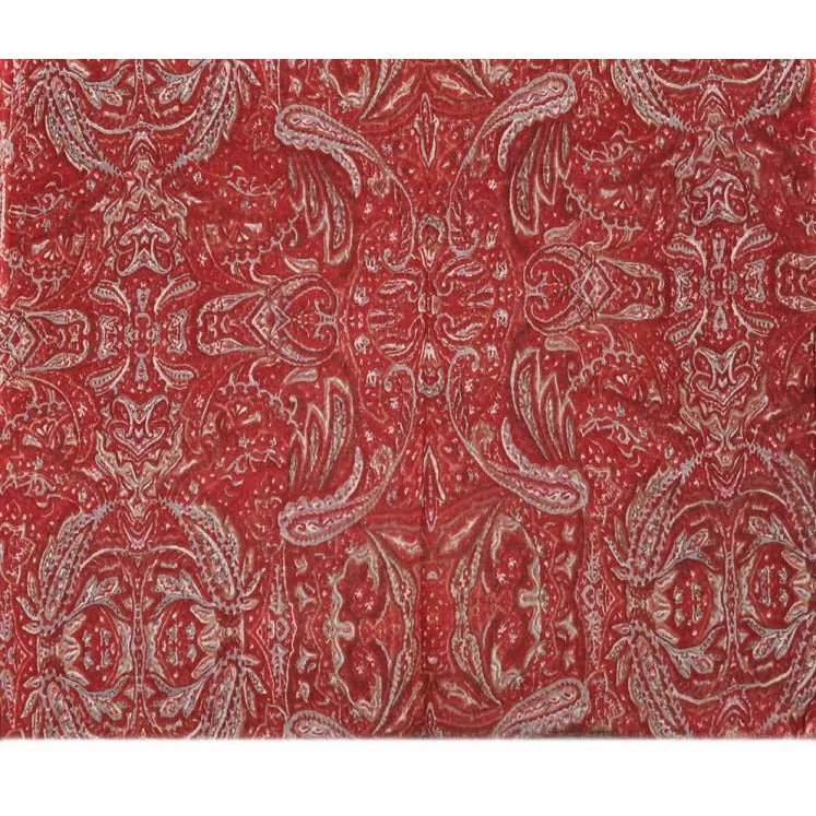 Wine Paisley Wool Lightweight Scarf