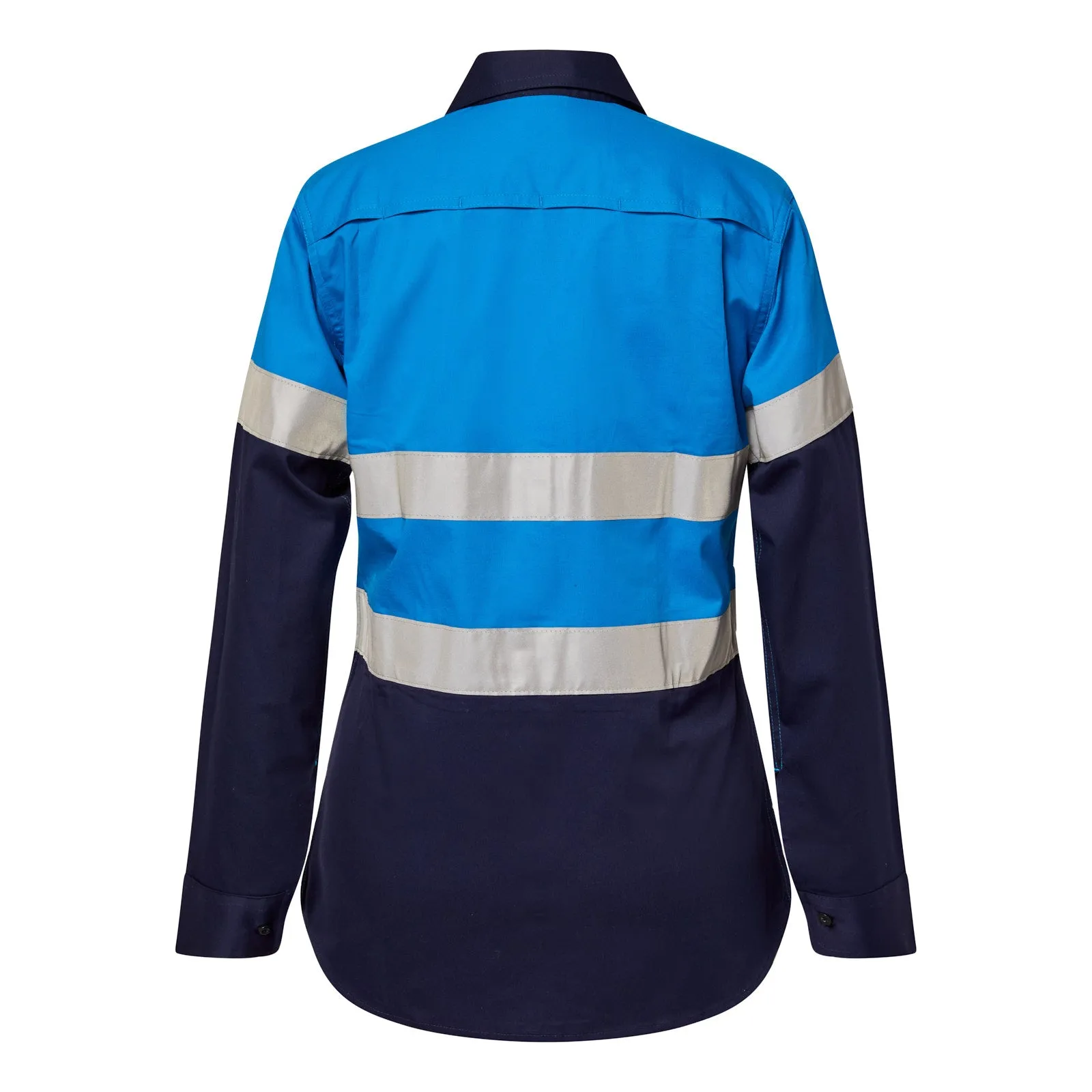 Womens Hi Vis Lightweight Long Sleeve Vented Cotton Drill Shirt with Reflective Tape (NC-WSL503)