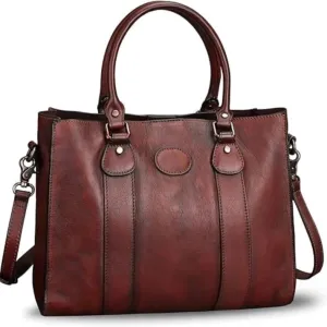 Womens Vintage Brown Leather Handbag