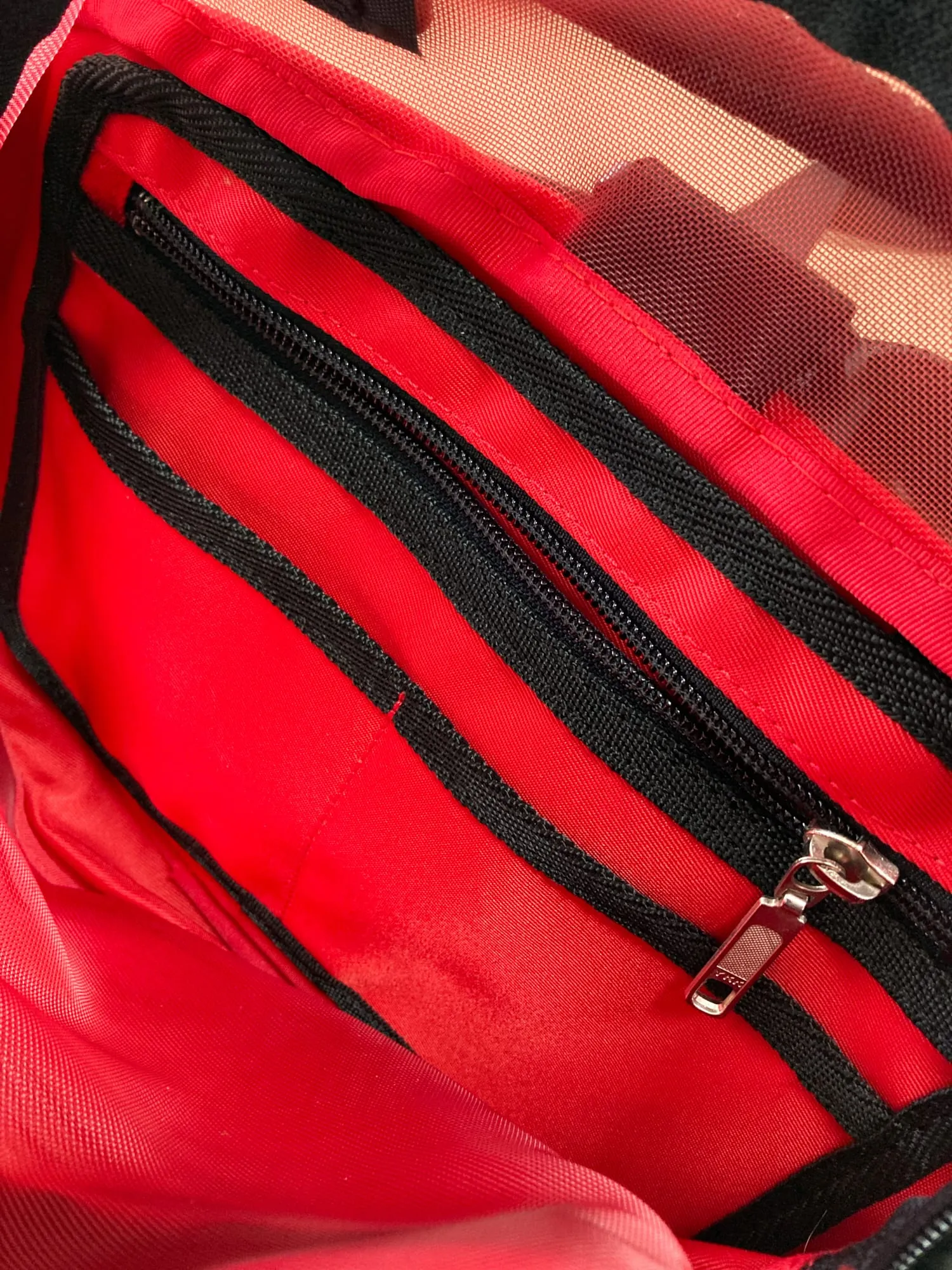 Yoichi Nagasawa 1990s red nylon mesh backpack waist bag